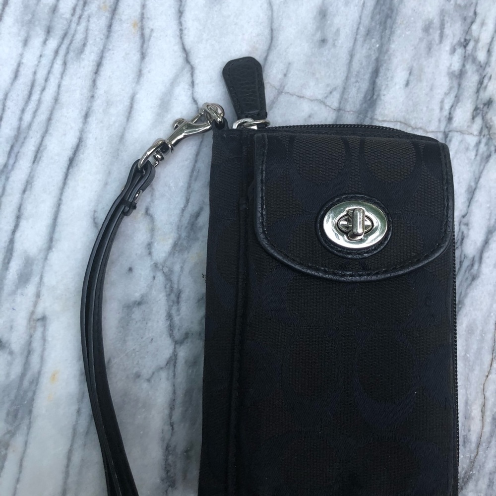 Black coach wristlet wallet